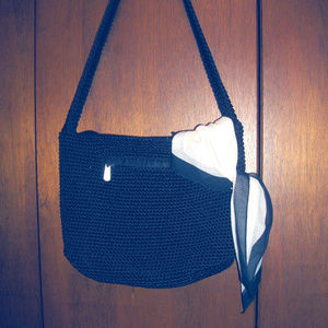 THE SAK BLACK WOVEN PURSE & scarf